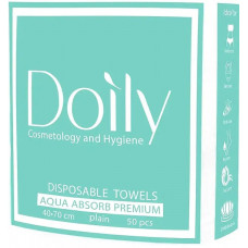 Рушники одноразові гладкі в пачці білі Doily Aqua Absorb (40х70) (50шт) Doily
