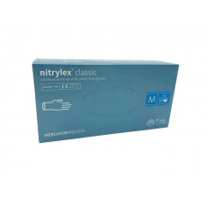Рукавички нітрилові неопудрені блакитні Nitrylex Classic M (200шт) Nitrylex
