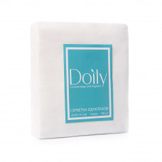 Серветки одноразові гладкі складені білі Doily (20х20) (100шт) Doily